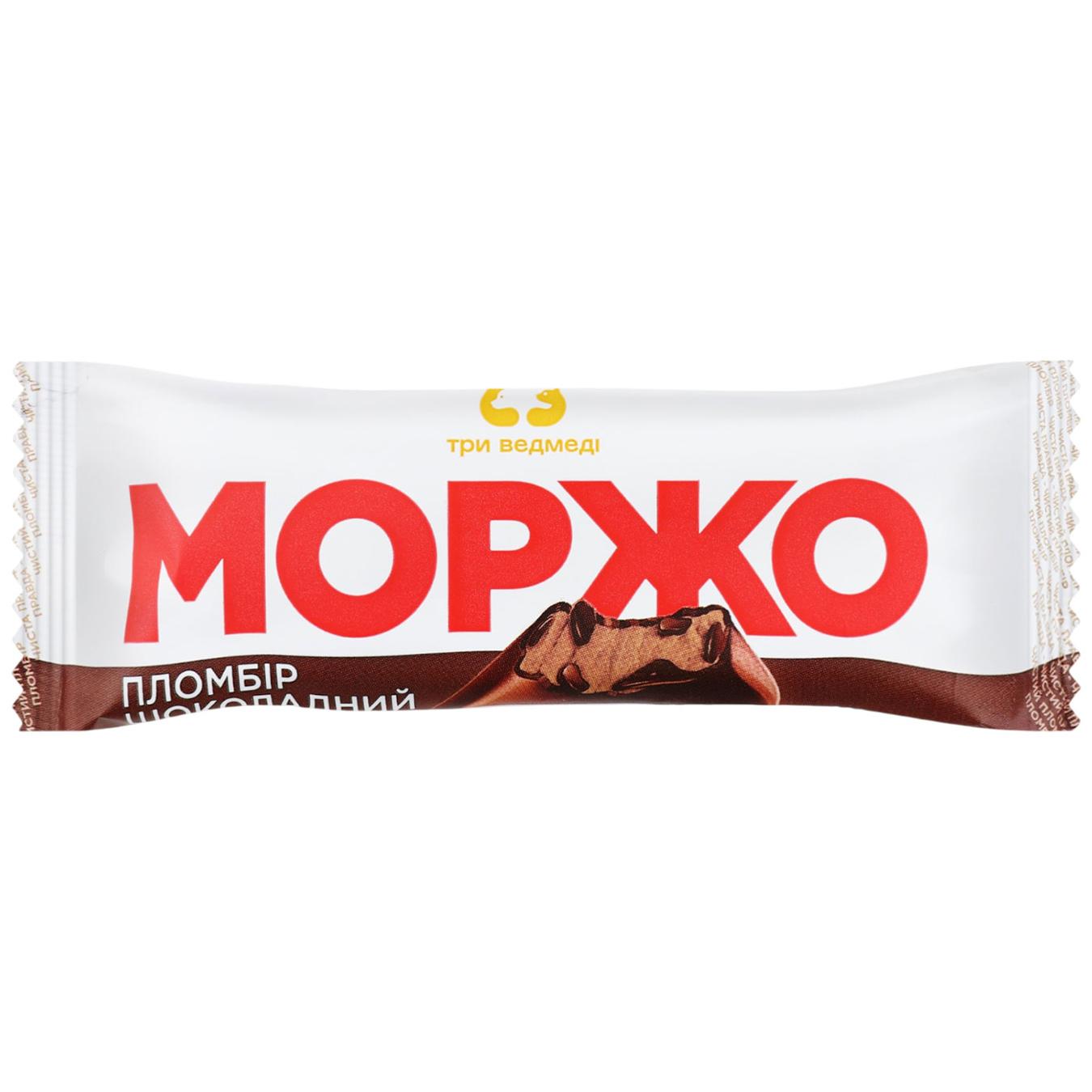 Морозиво Три Ведмеді Моржо ескімо шоколадне глазуроване 80г — фото продукту