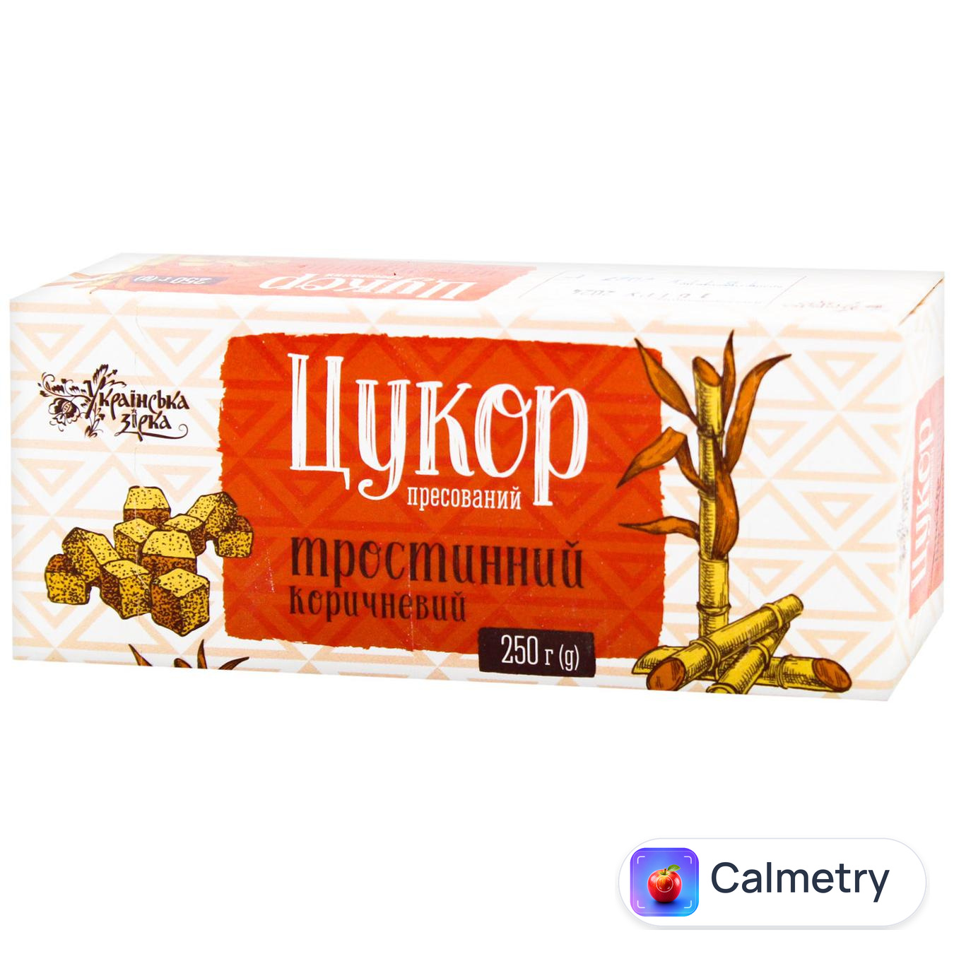 Цукор Рафінад Українська Зірка тростинний коричневий 250г