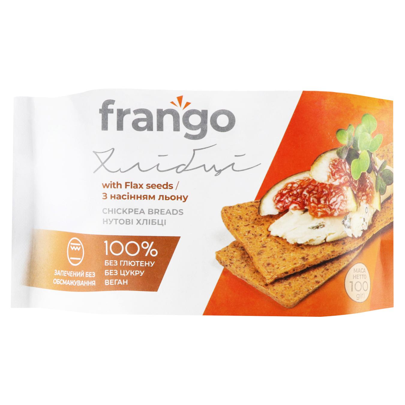 Хлібці Frango нутові з насінням льону 100г — фото продукту