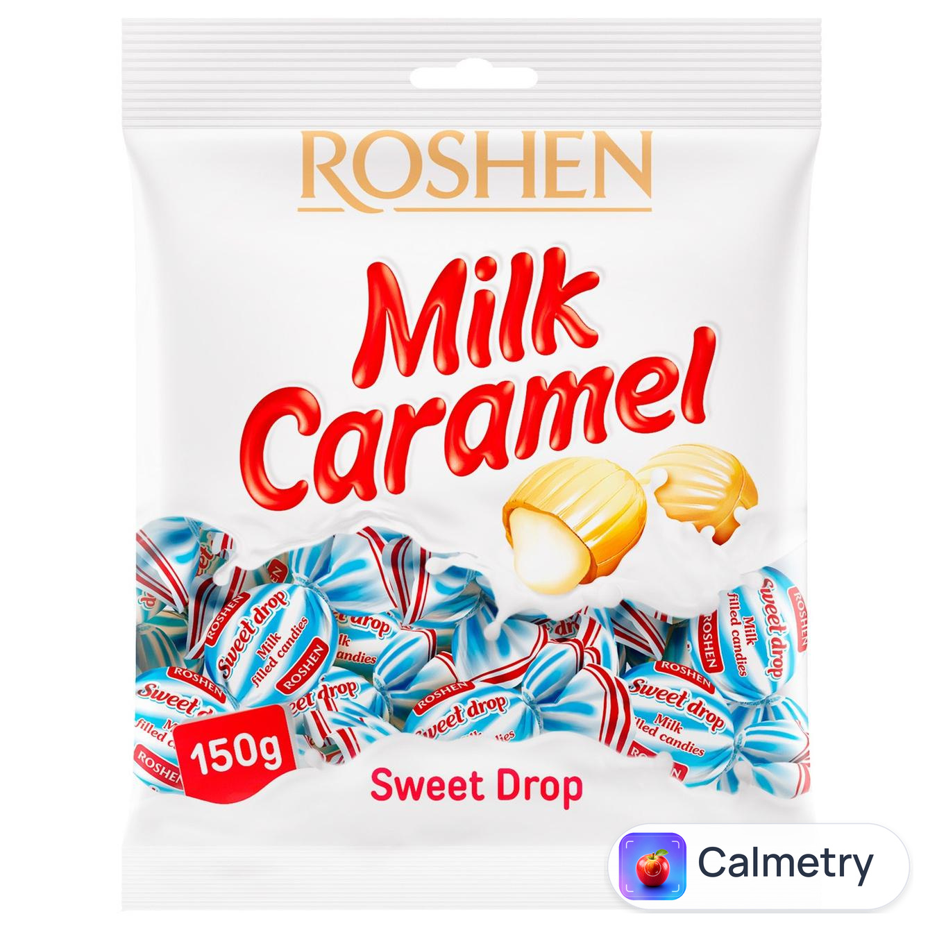 Цукерки Roshen Молочна краплинка карамель з молочною начинкою 200г — фото продукту