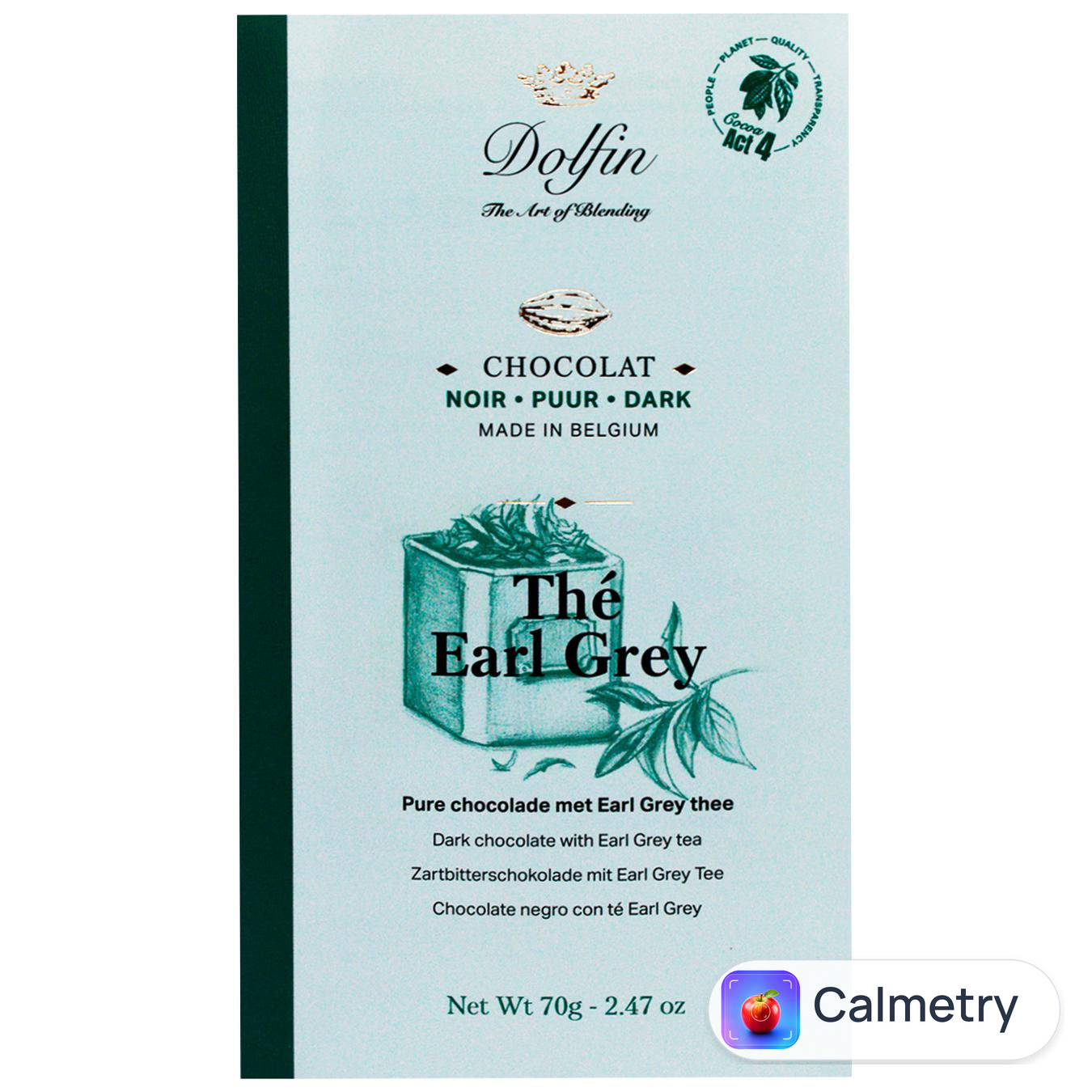 Шоколад чорний Dolfin з чаєм Earl Grey 60% 70г