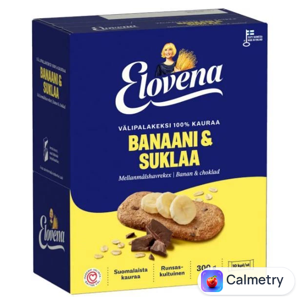 Галети з вівса банан та шоколад ELOVENA 300 г (10 шт х 30 г)