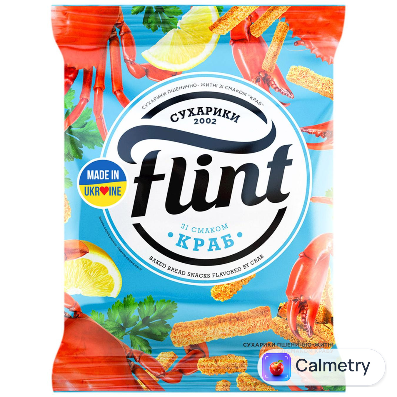 Сухарики Flint пшенично-житні зі смаком краба 60г — фото продукту
