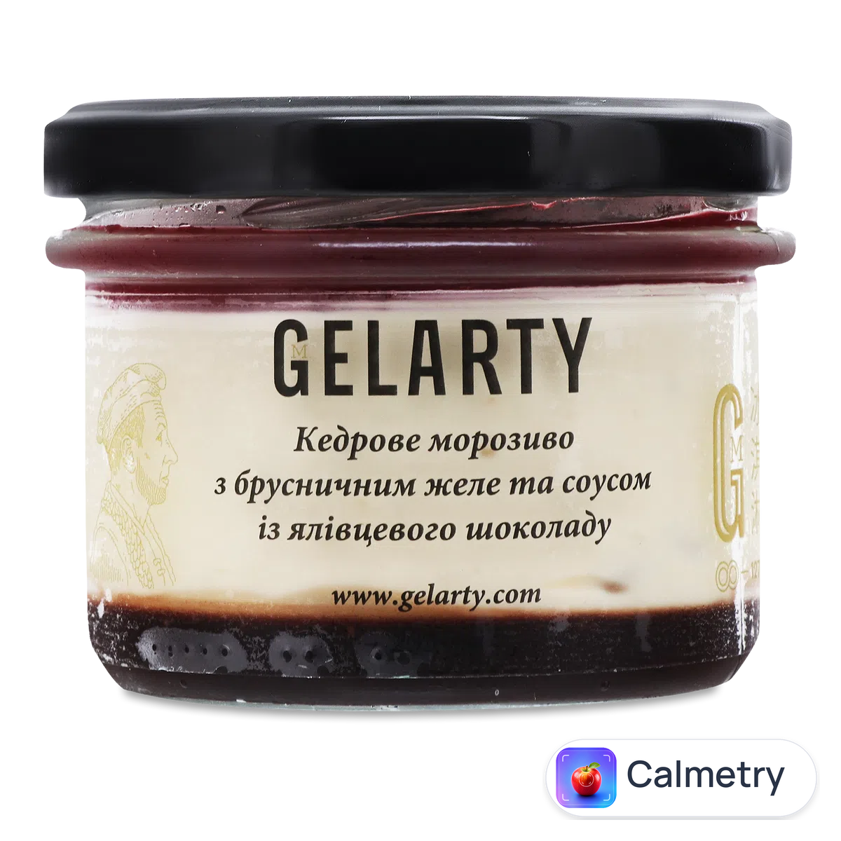 Морозиво «Лавка традицій» Gelarty «Кедрове з брусничним желе та соусом з ялівцевого шоколаду» 235мл