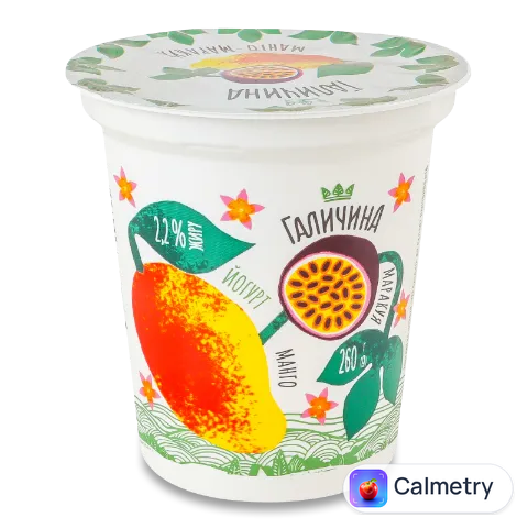 Йогурт Галичина Манго-маракуйя 2,2% стакан