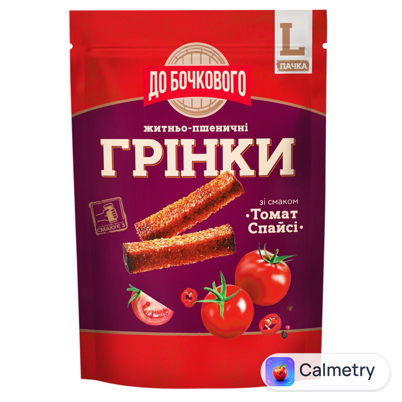 Грінки До Бочкового Томат спайсі 120г — фото продукту