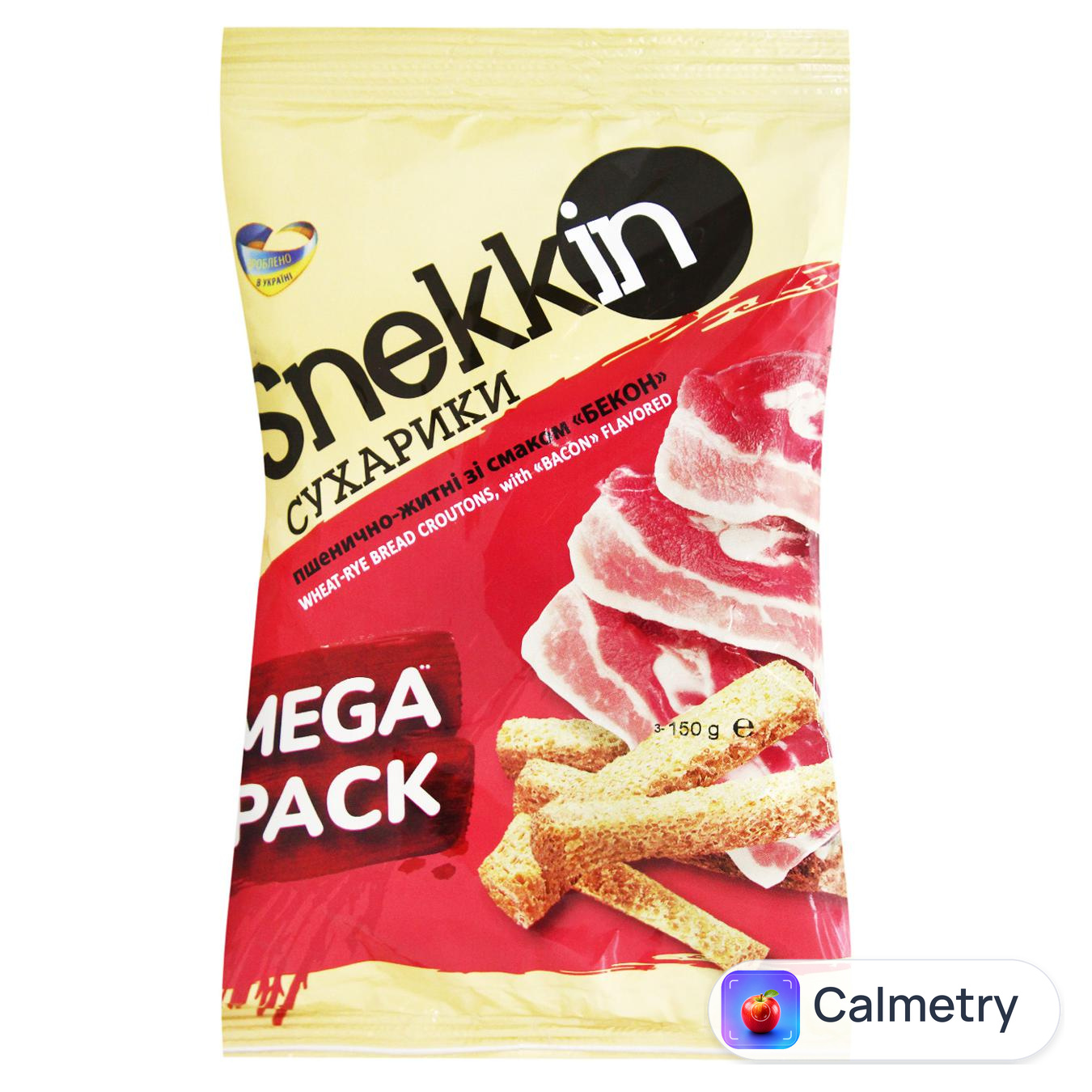 Сухарики Snekkin зі смаком бекону 150г — фото продукту