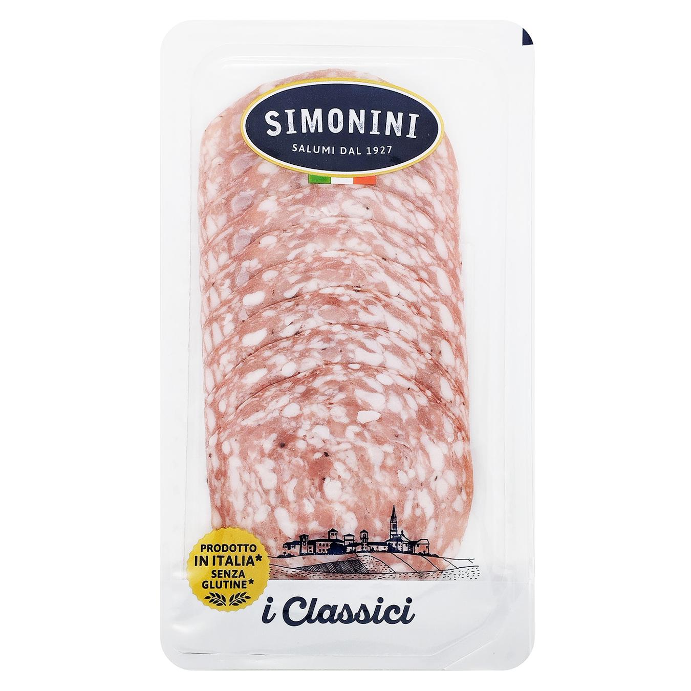 Ковбаса Simonini Салямі Наполі Дольче нарізана сиров'ялена 80г — фото продукту