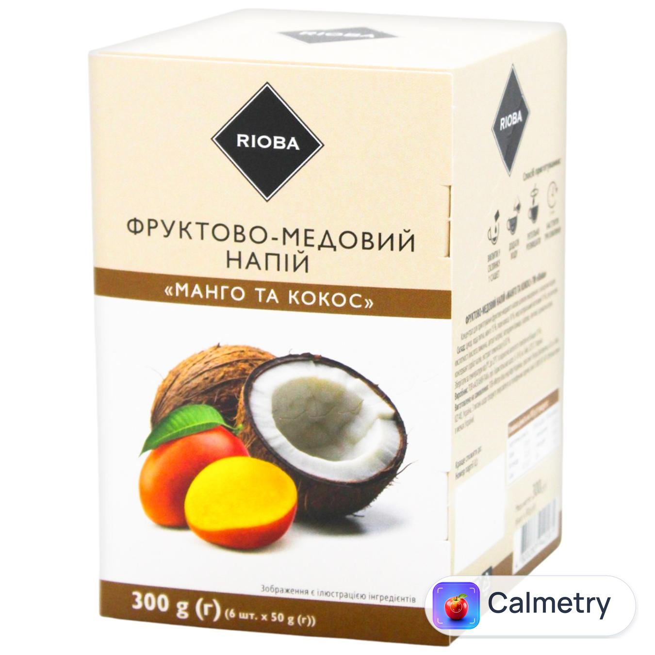 Напій фруктово-медовий Rioba Манго та кокос 50г х 6шт