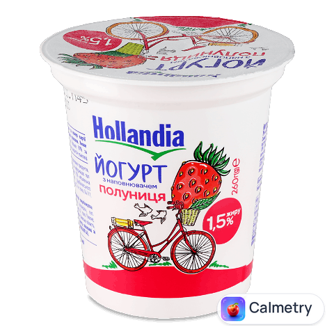 Йогурт Hollandia з наповнювачем полуниця 1.5%, 260г