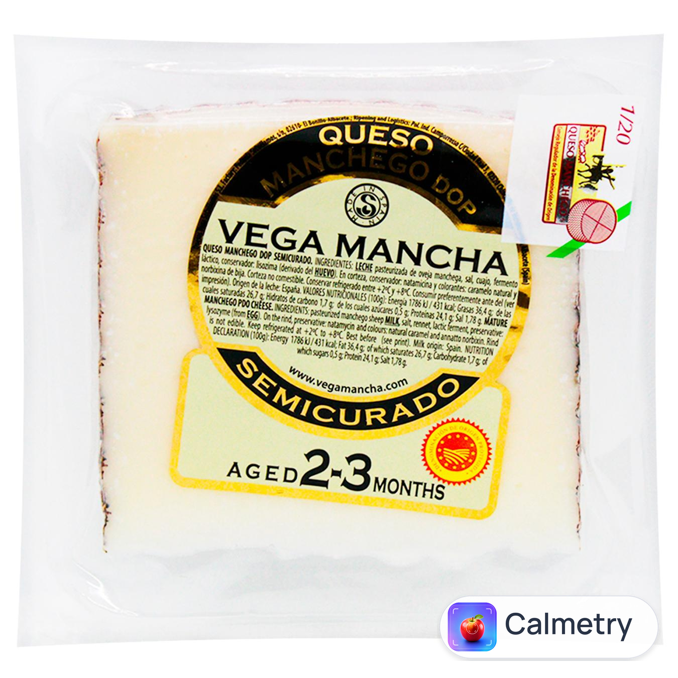Сир овечий El Conchel Queso Manchego Vega Mancha Dorada 2-3 місяці 50% 150г