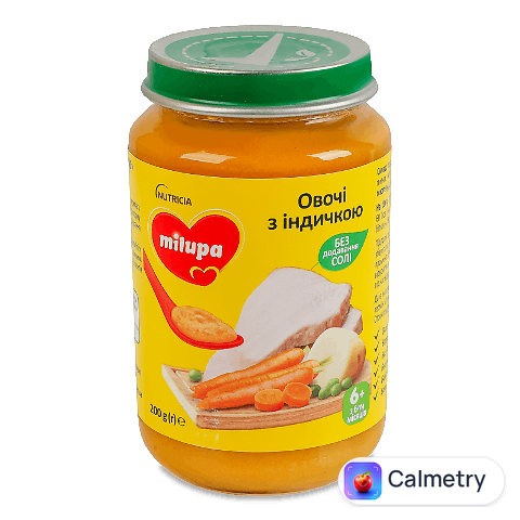 Пюре Milupa овочі з індичкою, 200г