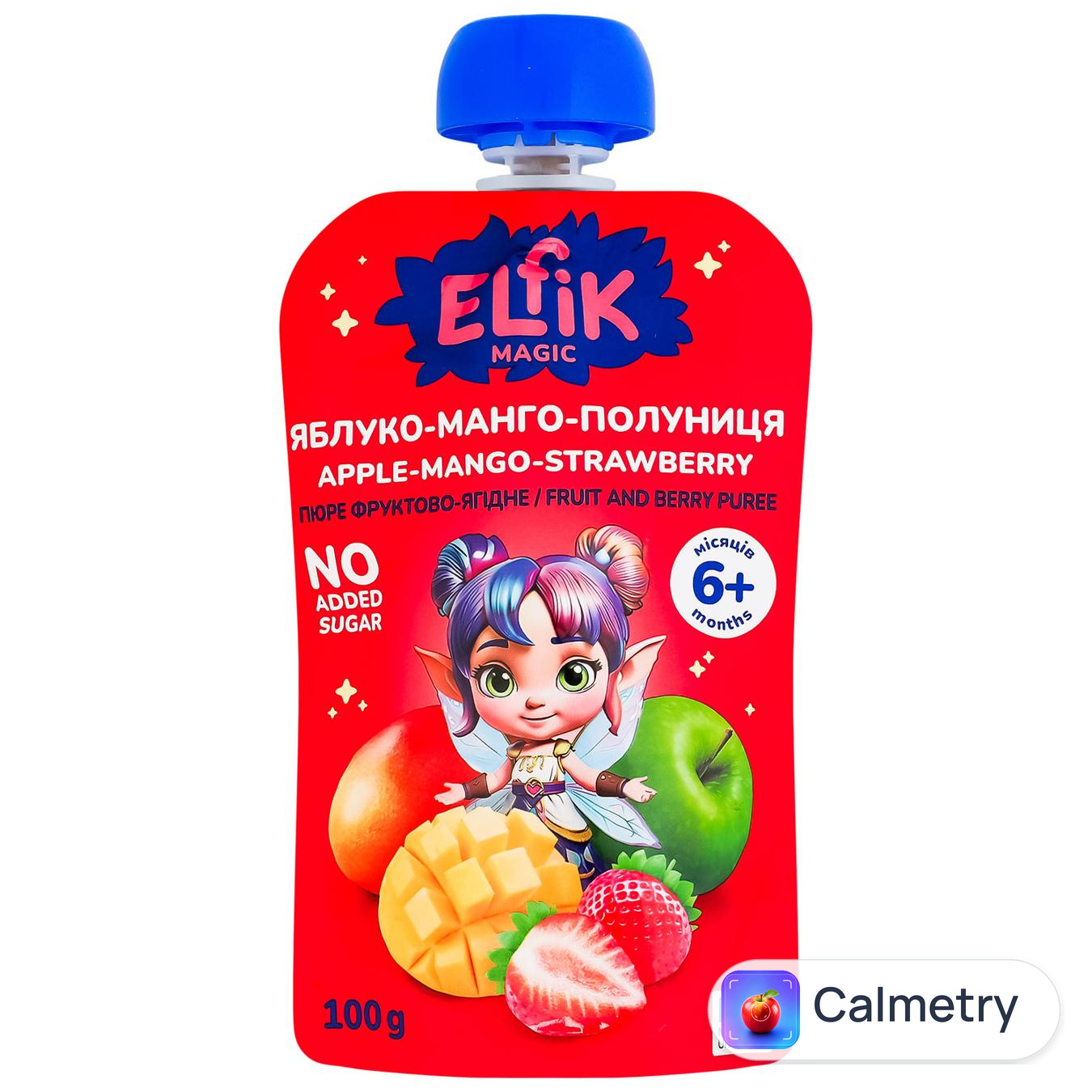 Пюре фруктове Elfik Magic яблуко-манго-полуниця 100г