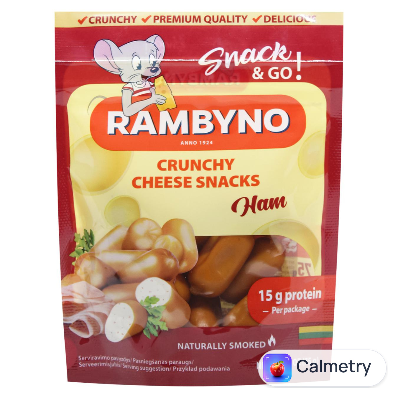 Сир копчений Rambyno плавлений з шинкою 45% 75г