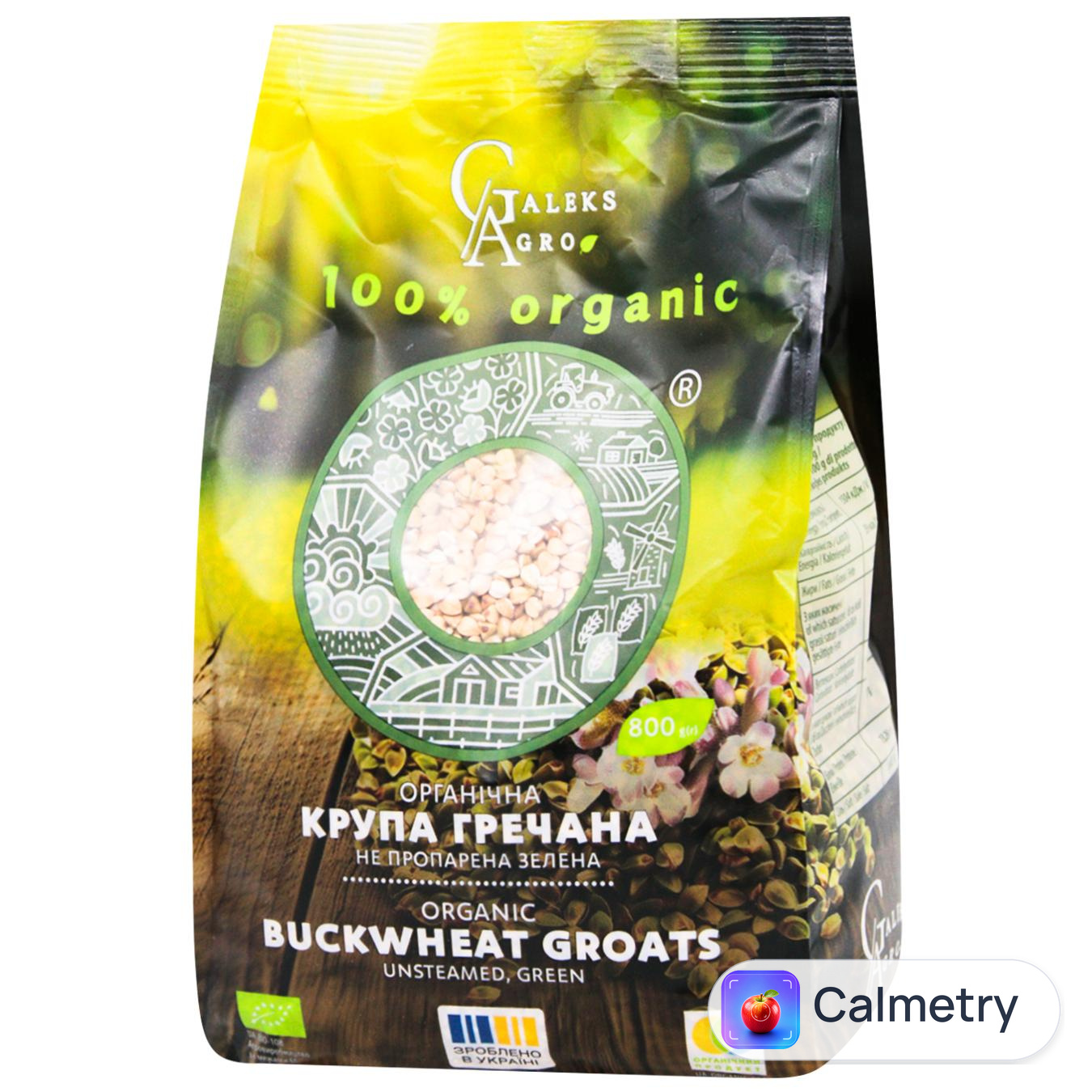 Крупа гречана Galeks-Agro зелена непропарена органічна 800г