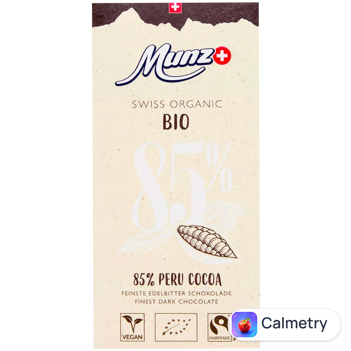 Шоколад чорний Munz органічний 85% 100г