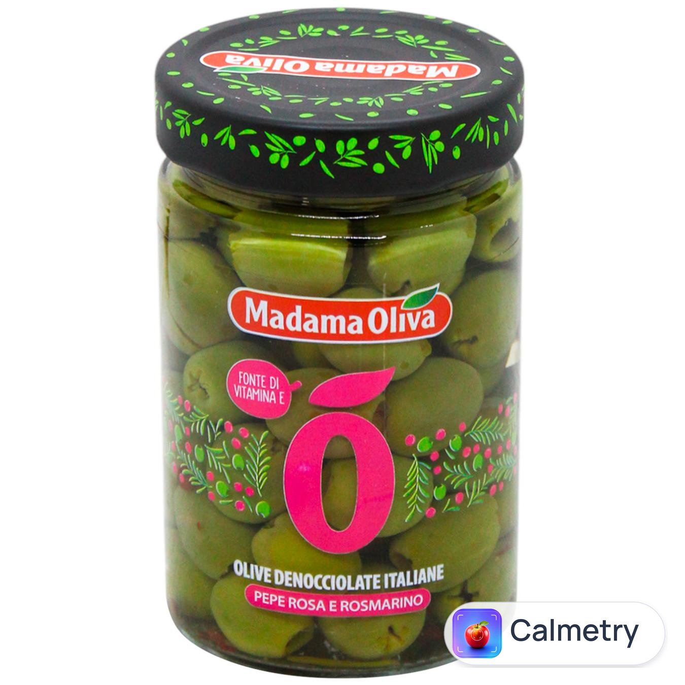 Оливки Madama Oliva італійські з рожевим перцем та розмарином без кісточок 300г