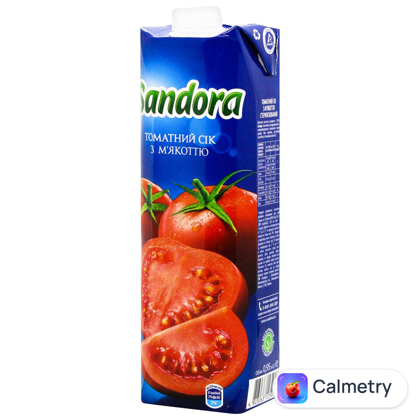 Сік Sandora томатний з сіллю 0,95л
