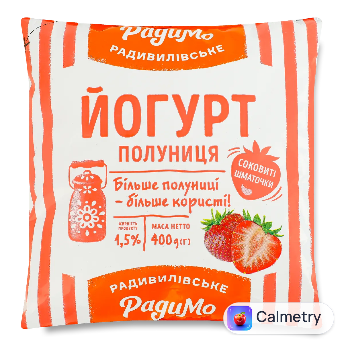 Йогурт «РадиМо» «Полуниця» 1,5% п/е 400г
