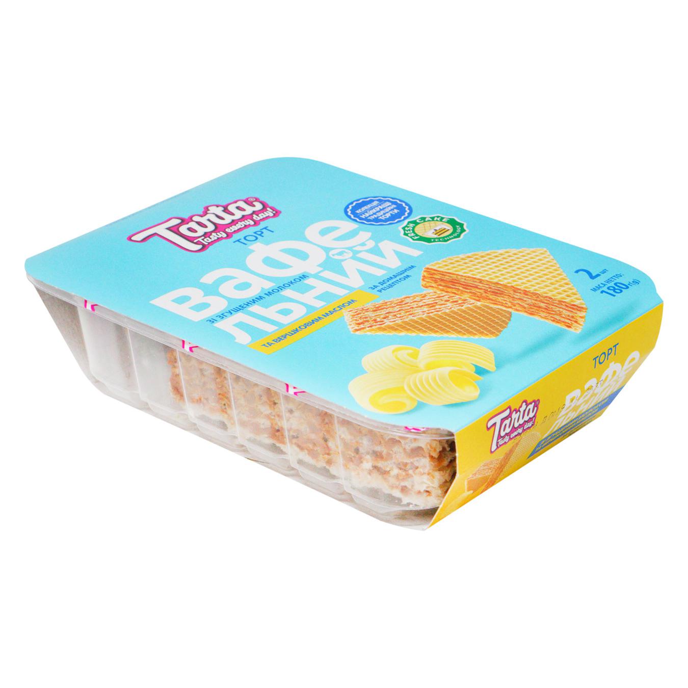 Торт Tarta Вафельний зі згущеним молоком та вершковим маслом 180г — фото продукту
