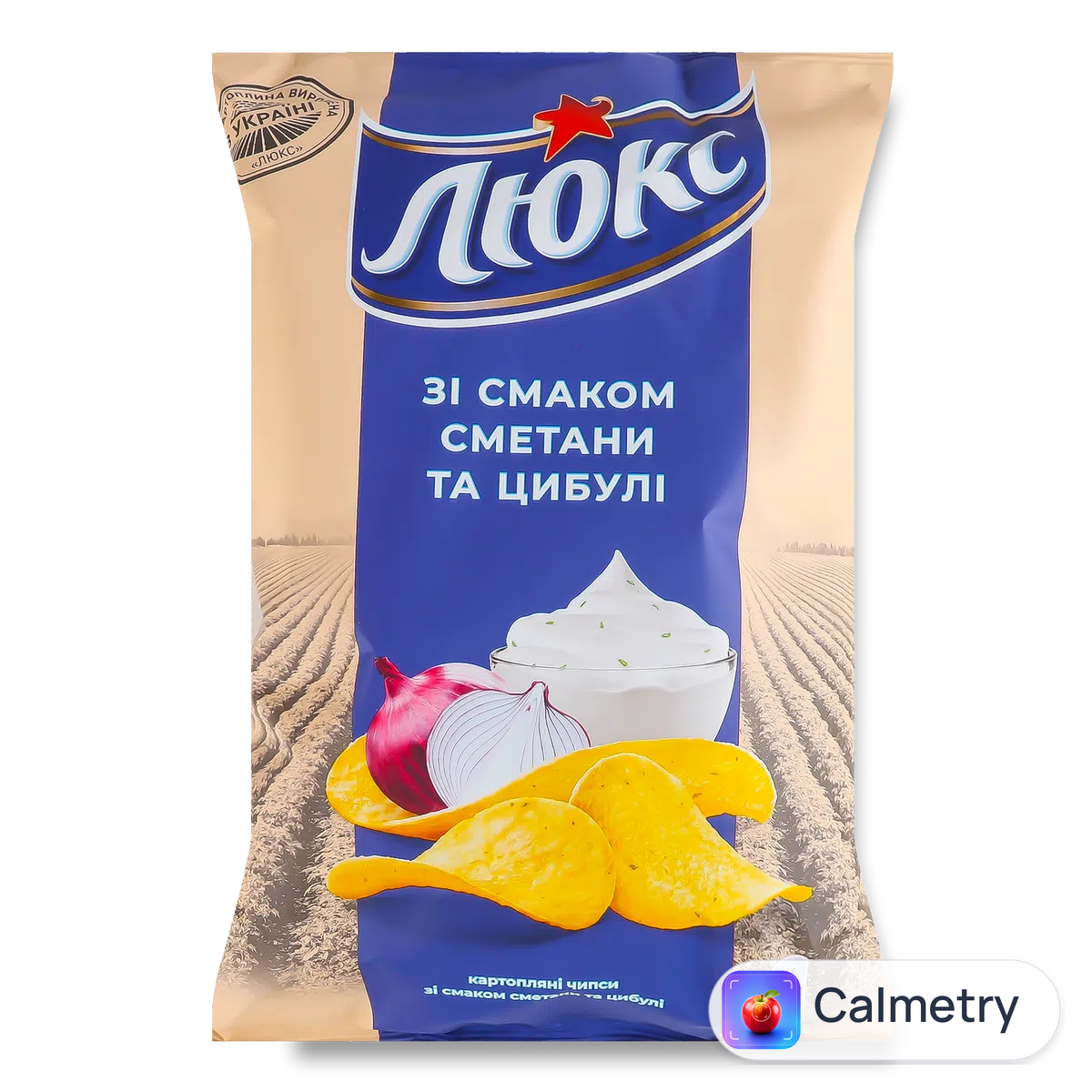 Чипси Люкс зі смаком сметани та цибулі 133г