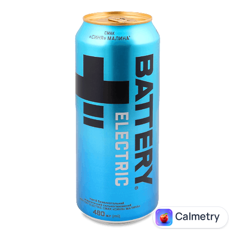Напій енергетичний Battery Electric смак синя малина з/б, 0,48л