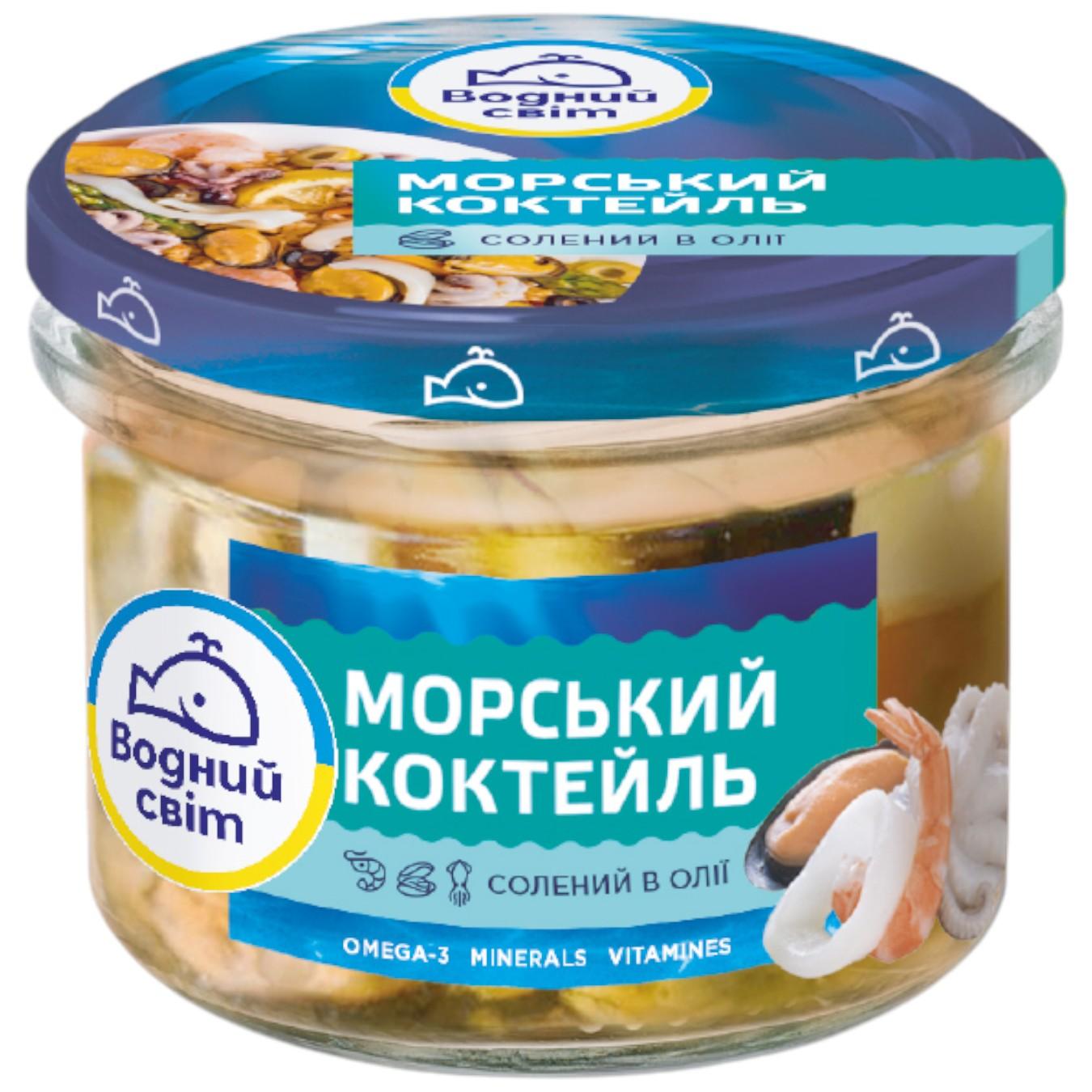 Морський коктейль Водний Світ солений в олії по-новозеландськи 170г — фото продукту
