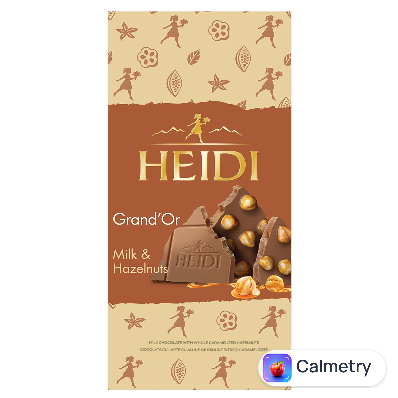 Шоколад молочний Heidi Grand'Оr з цілим карамелізованим фундуком 100г — фото продукту