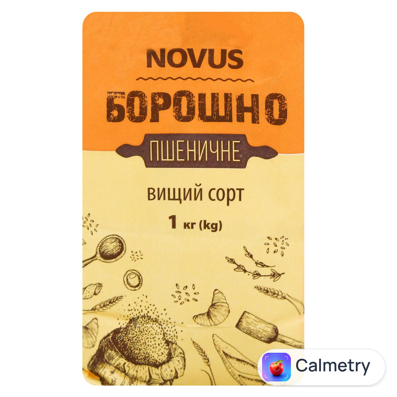 Борошно пшеничне Novus вищого гатунку 1кг — фото продукту