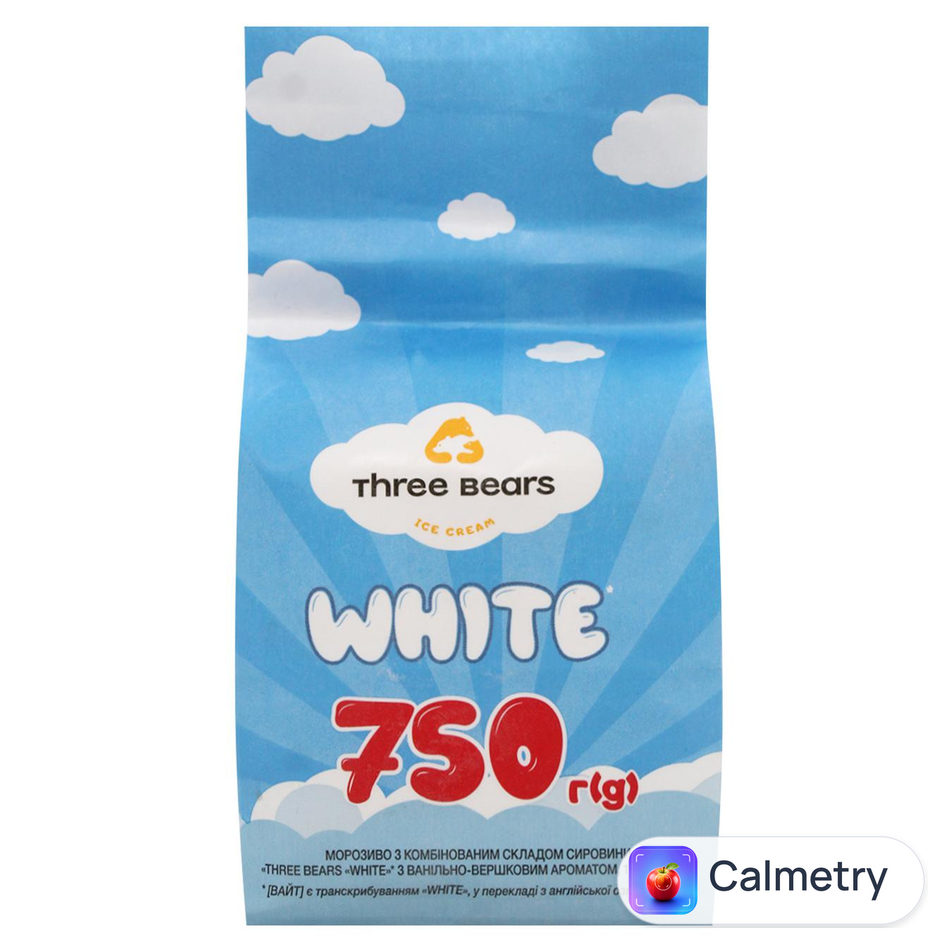 Морозиво Три Ведмеді White аромат ваніль-вершки 750г