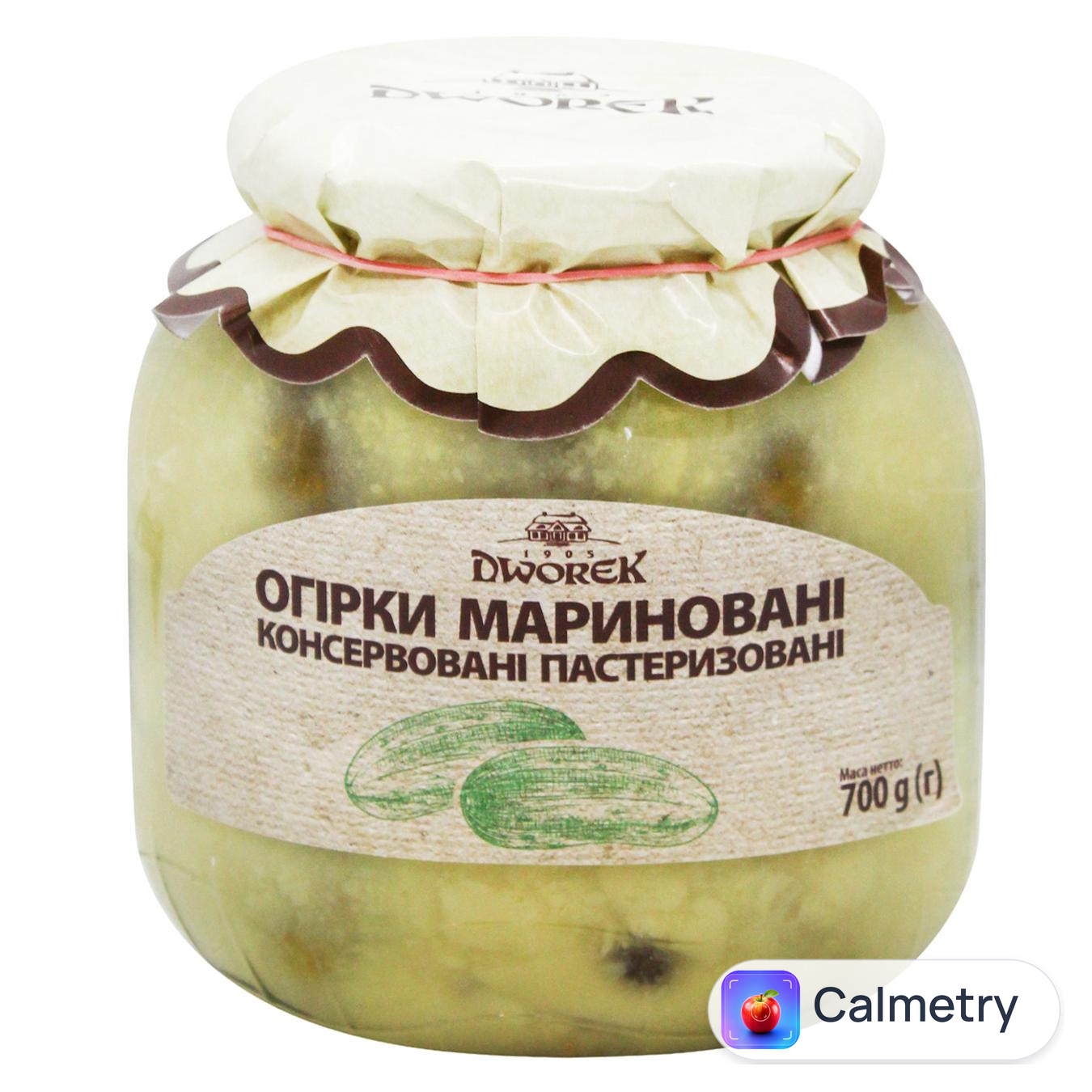 Огірки Dworek мариновані консервовані пастеризовані 700г — фото продукту