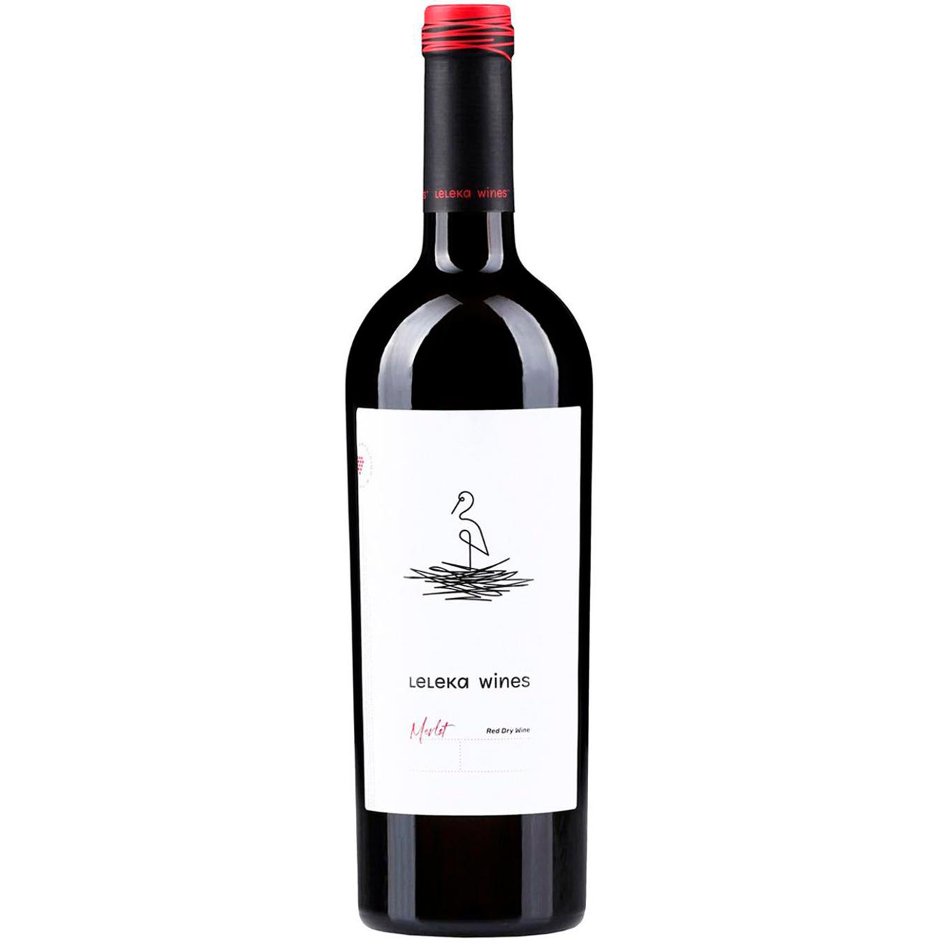 Вино Leleka Wines Merlot червоне сухе 12,8% 0,75л — фото продукту