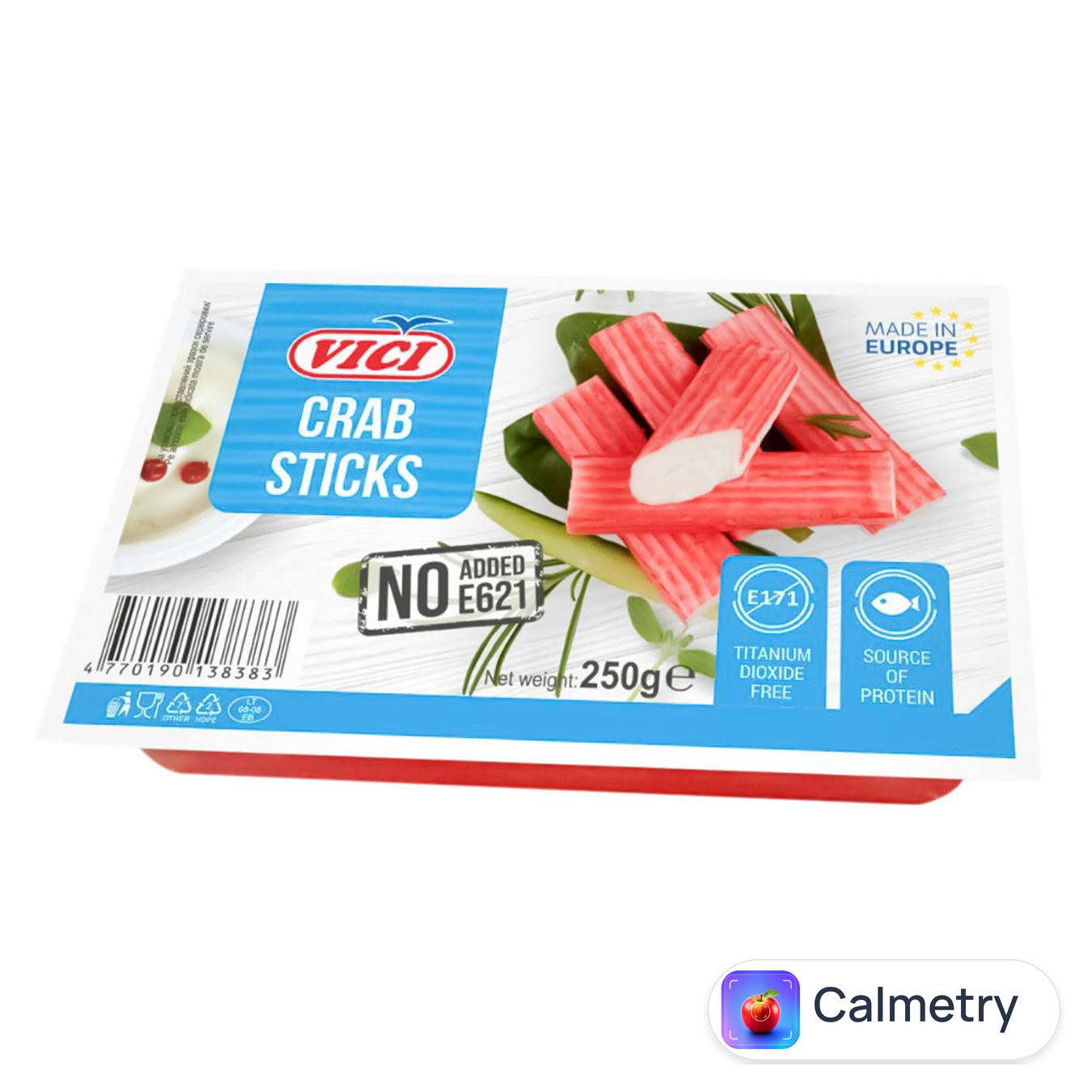 Крабові палички Vici Продукт із сурімі заморожені 250г — фото продукту