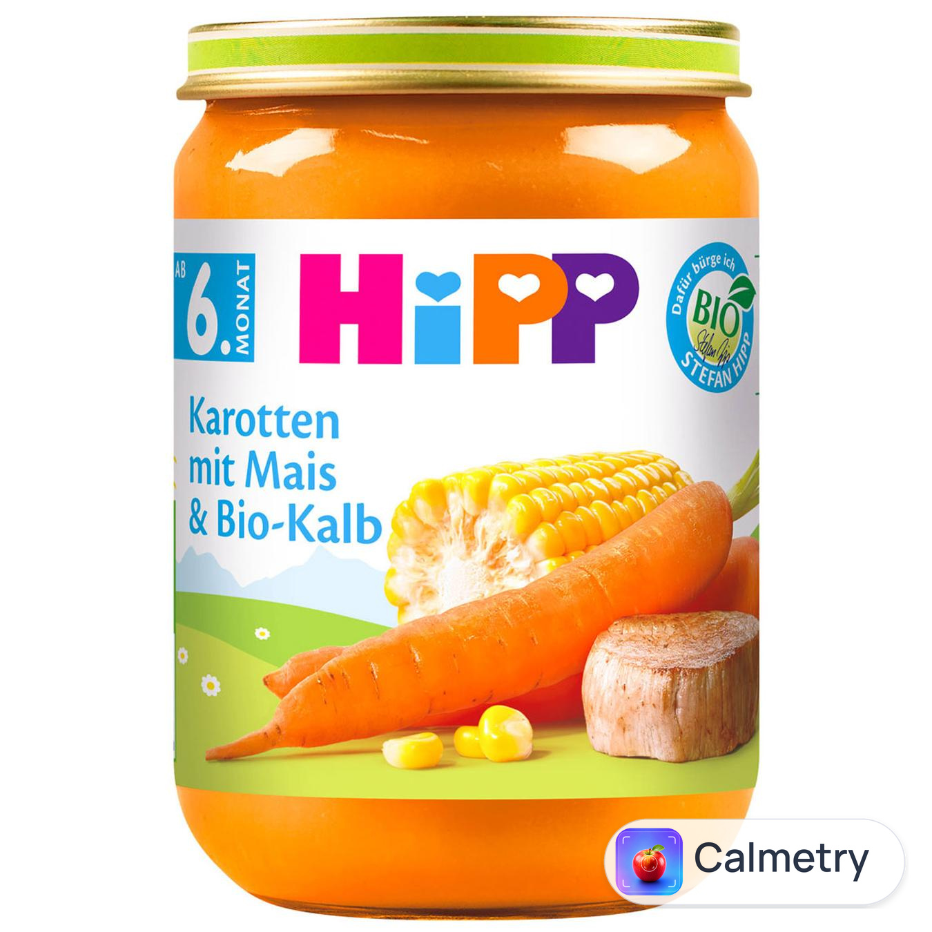 Пюре Hipp Морква з кукурудзою та органічною телятиною 190г