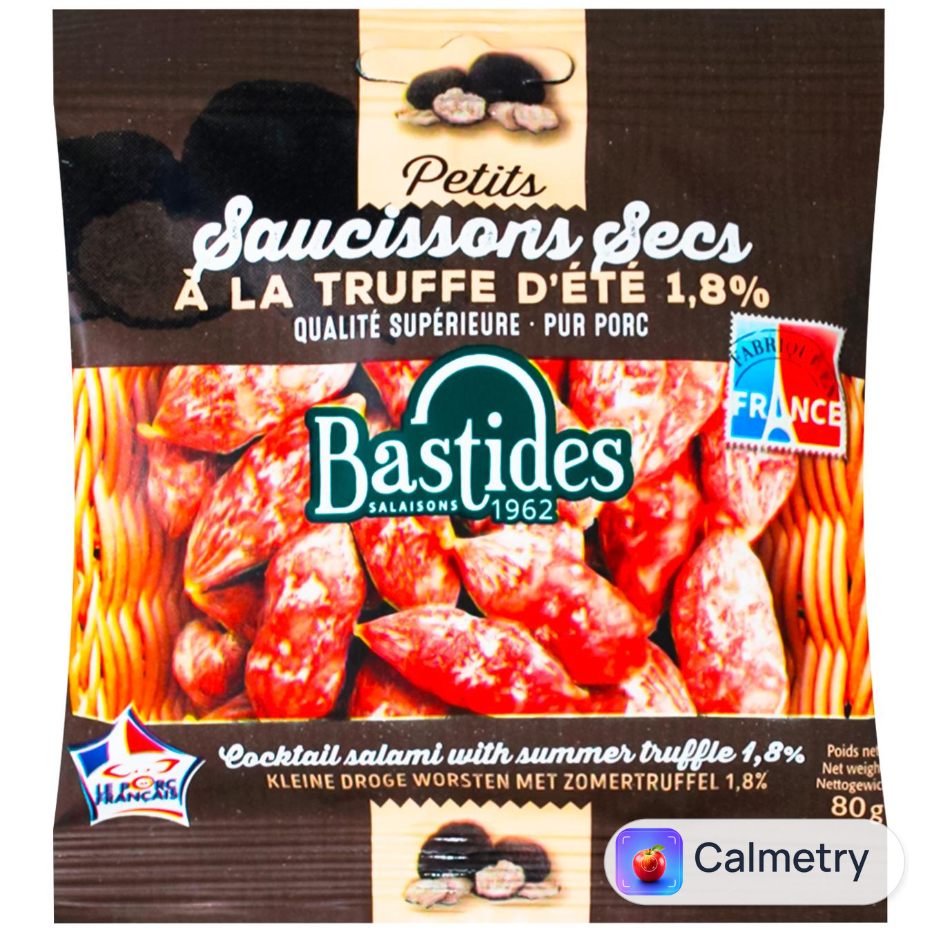 Ковбаски Bastides cиров’ялені з трюфелем 80г