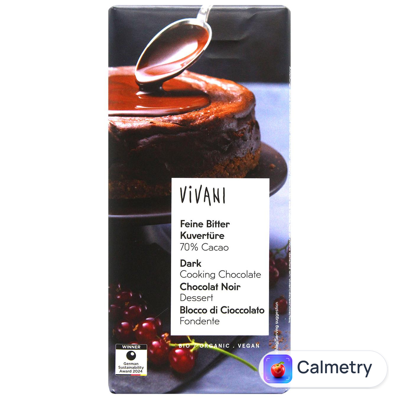 Шоколад кувертюр Vivani темний органічний 150г