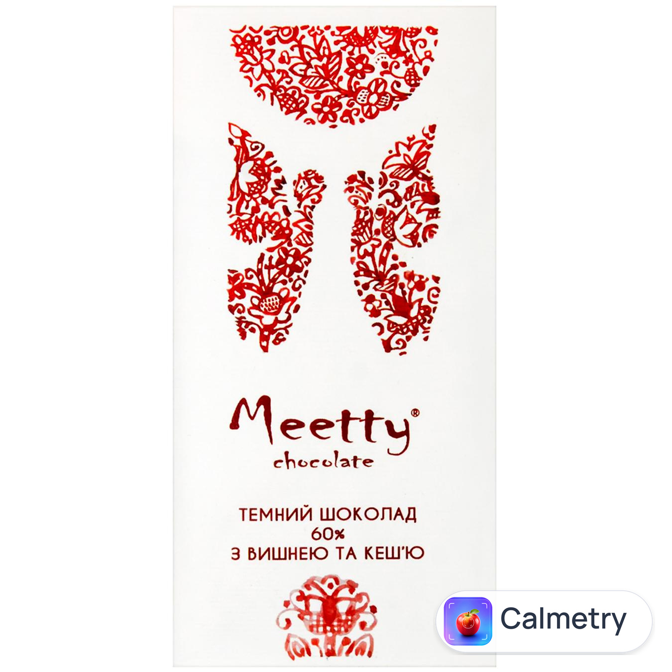 Шоколад чорний Meetty з вишнею та кеш'ю 60% 70г