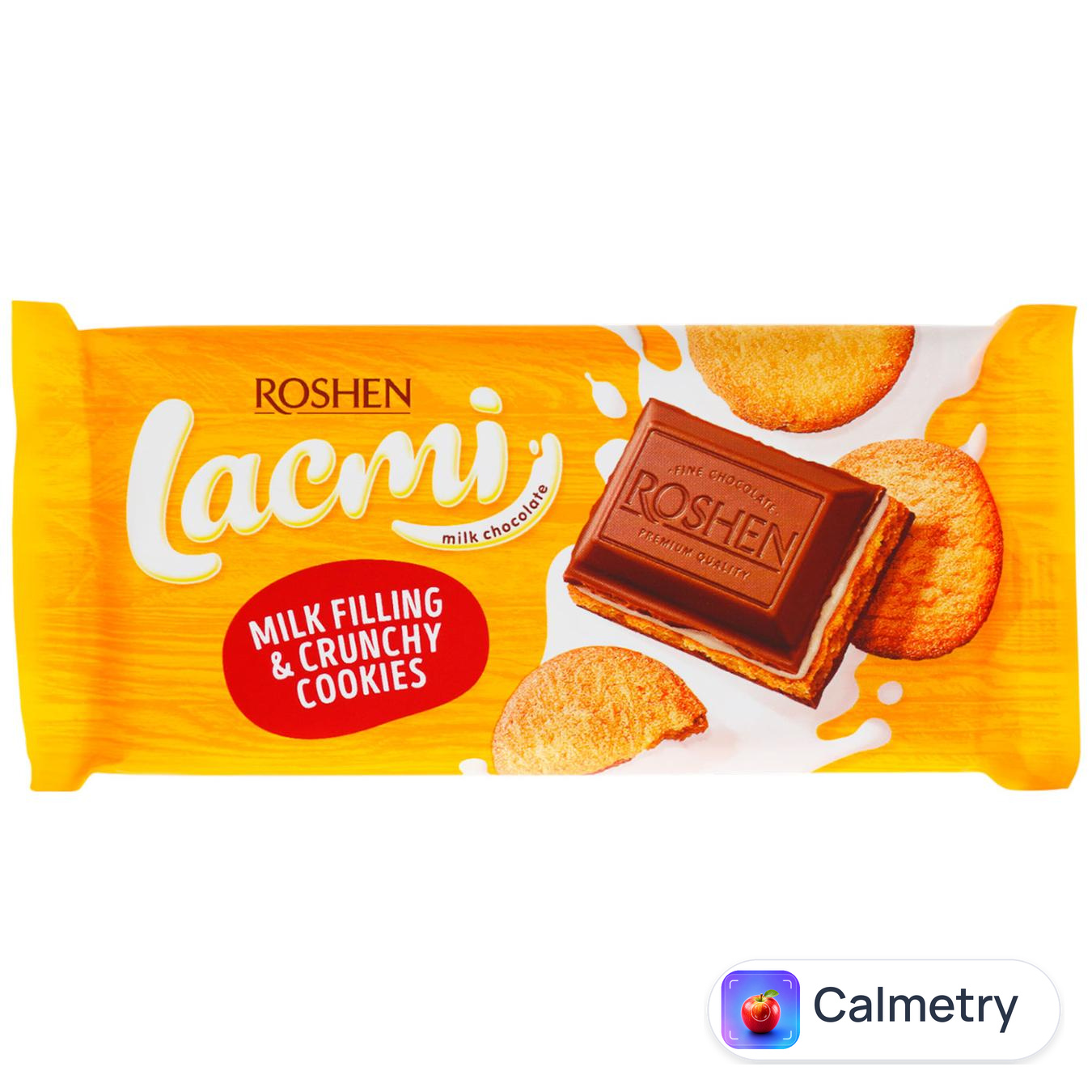 Шоколад молочний Roshen Lacmi з молочною начинкою та печивом 100г