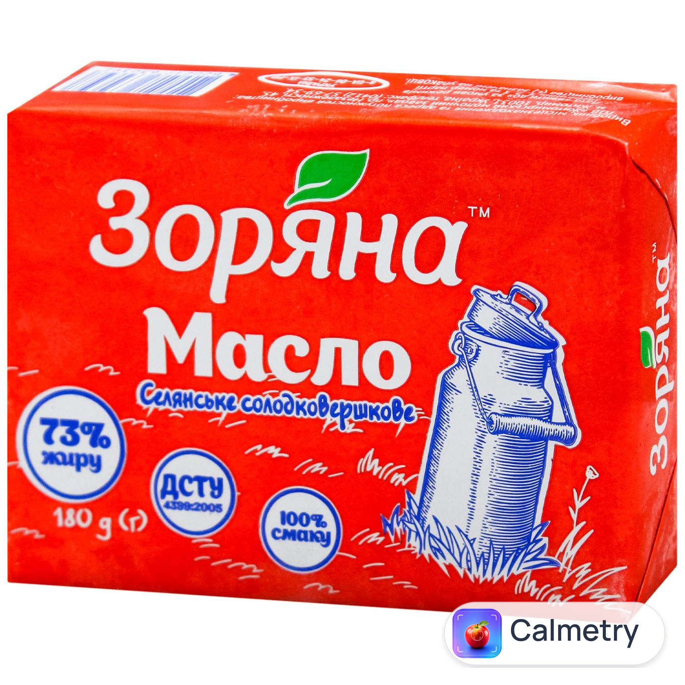 Масло Зоряна Селянське солодковершкове 73% 180г