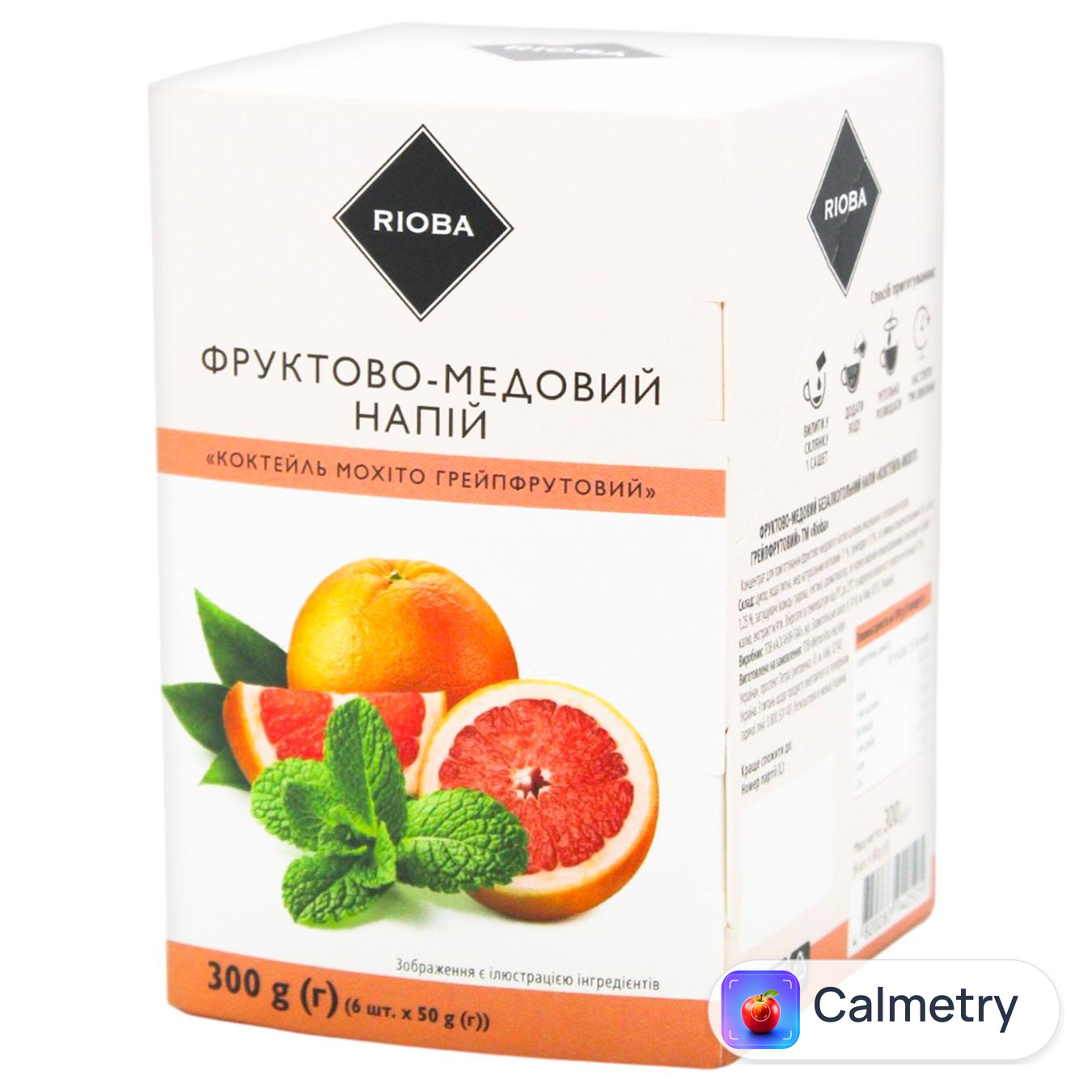 Напій фруктово-медовий Rioba Коктейль Мохіто грейпфрутовий 50г х 6шт