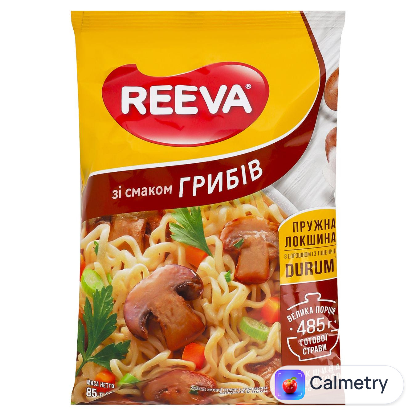 Локшина Reeva яєчна по-домашньому з грибами 85г — фото продукту