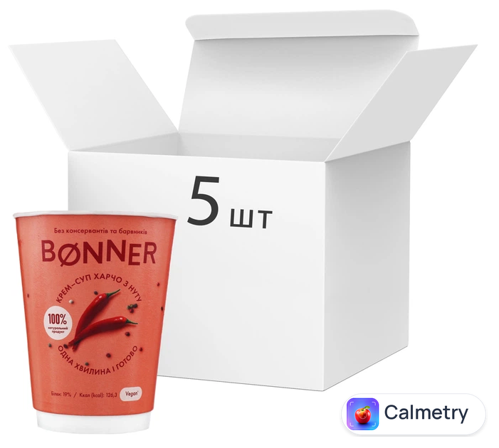 Упаковка крем-супу Bonner Харчо з нуту 50 г х 5 шт.
