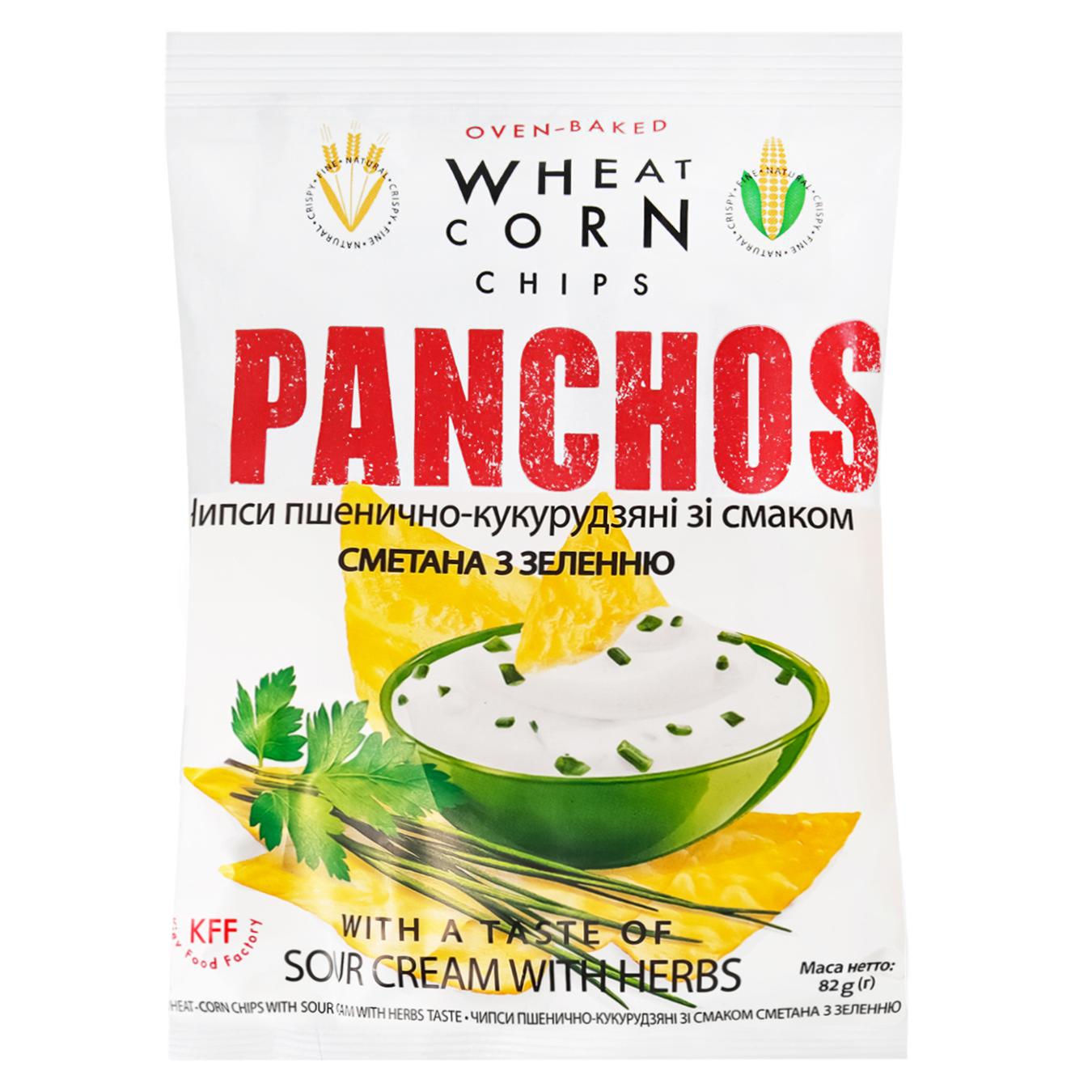 Чипси Panchos зі смаком сметани та зелені 82г — фото продукту