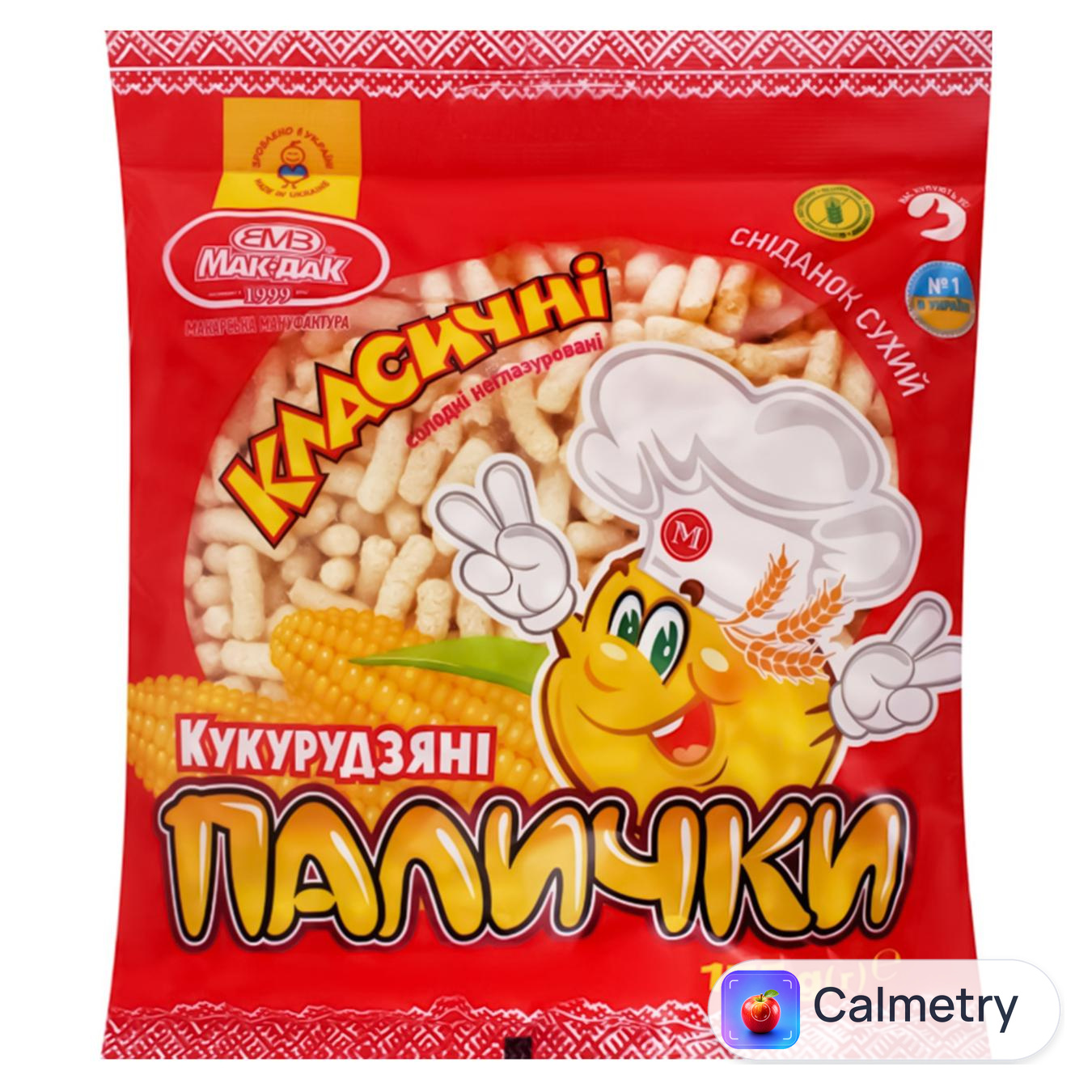 Палички кукурудзяні Мак-Дак Класичні солодкі неглазуровані 175г