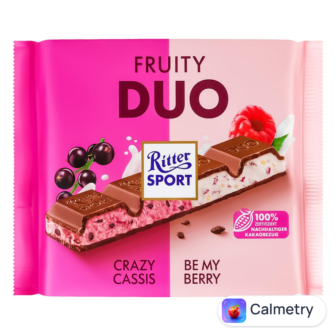 Шоколад молочний Ritter Sport Fruity Duo зі шматочками смородини, малини та рисовими пластівцями 218г