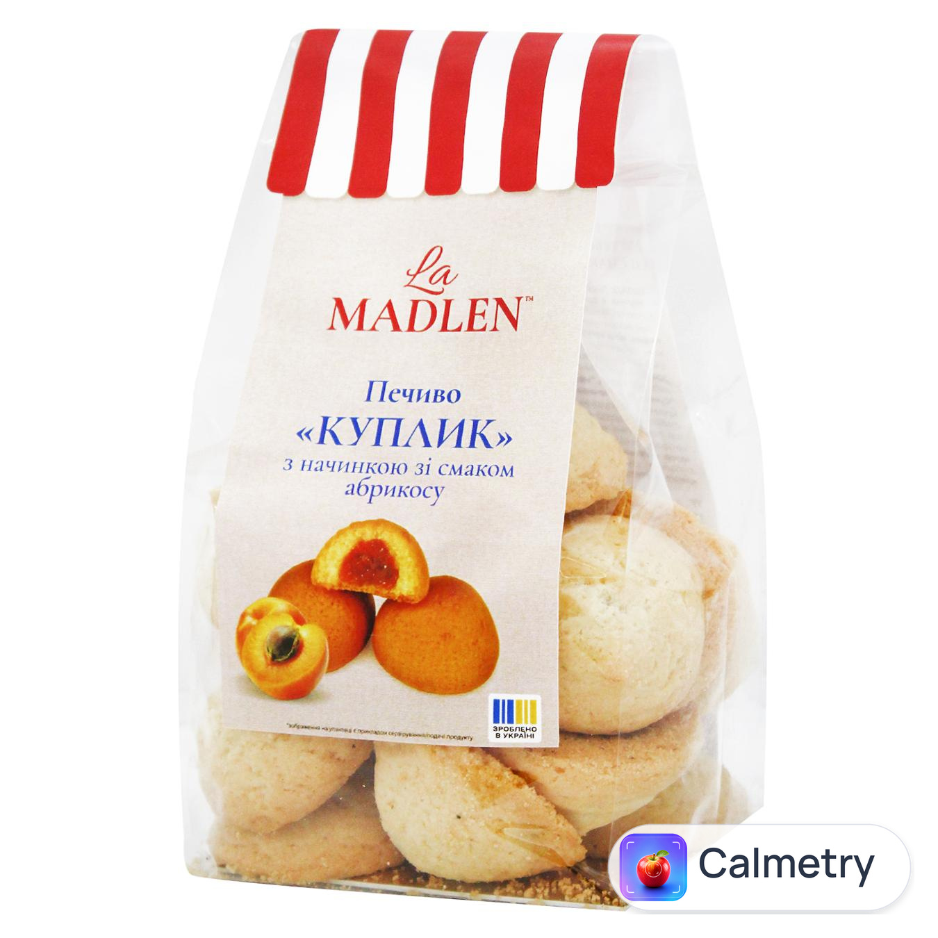 Печиво La Madlen Куплик з начинкою зі смаком абрикосу 160г — фото продукту