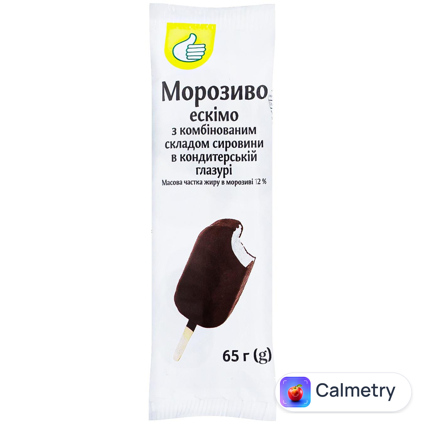Морозиво ескімо Auchan у кондитерській глазурі 65г