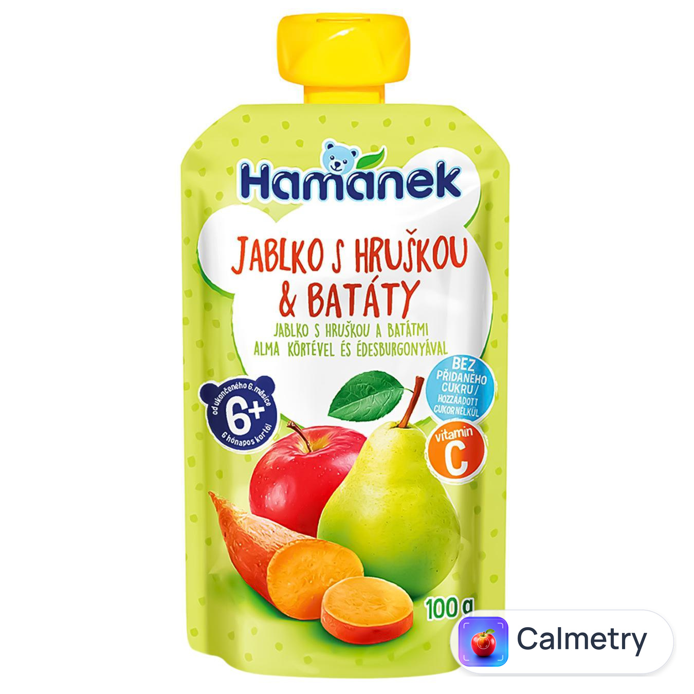 Пюре Hamanek Яблуко груша та батат 100г — фото продукту