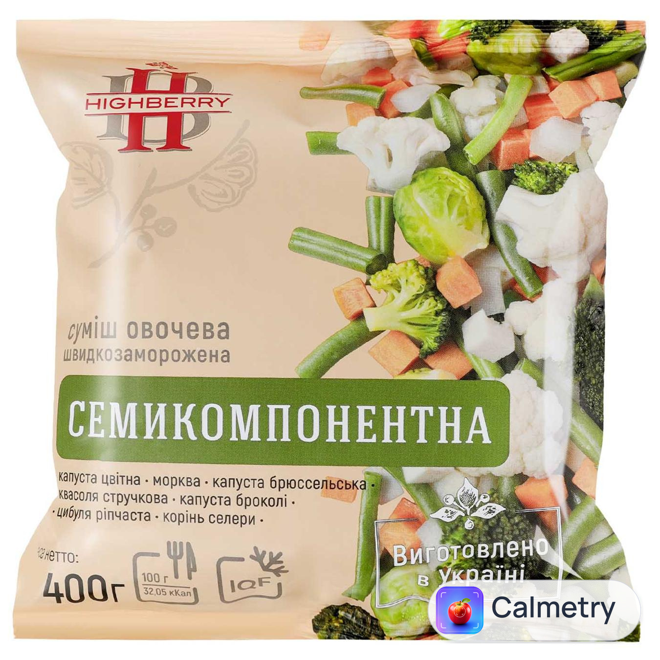 Суміш овочева Highberry Семикомпонентна швидкозаморожена 400г