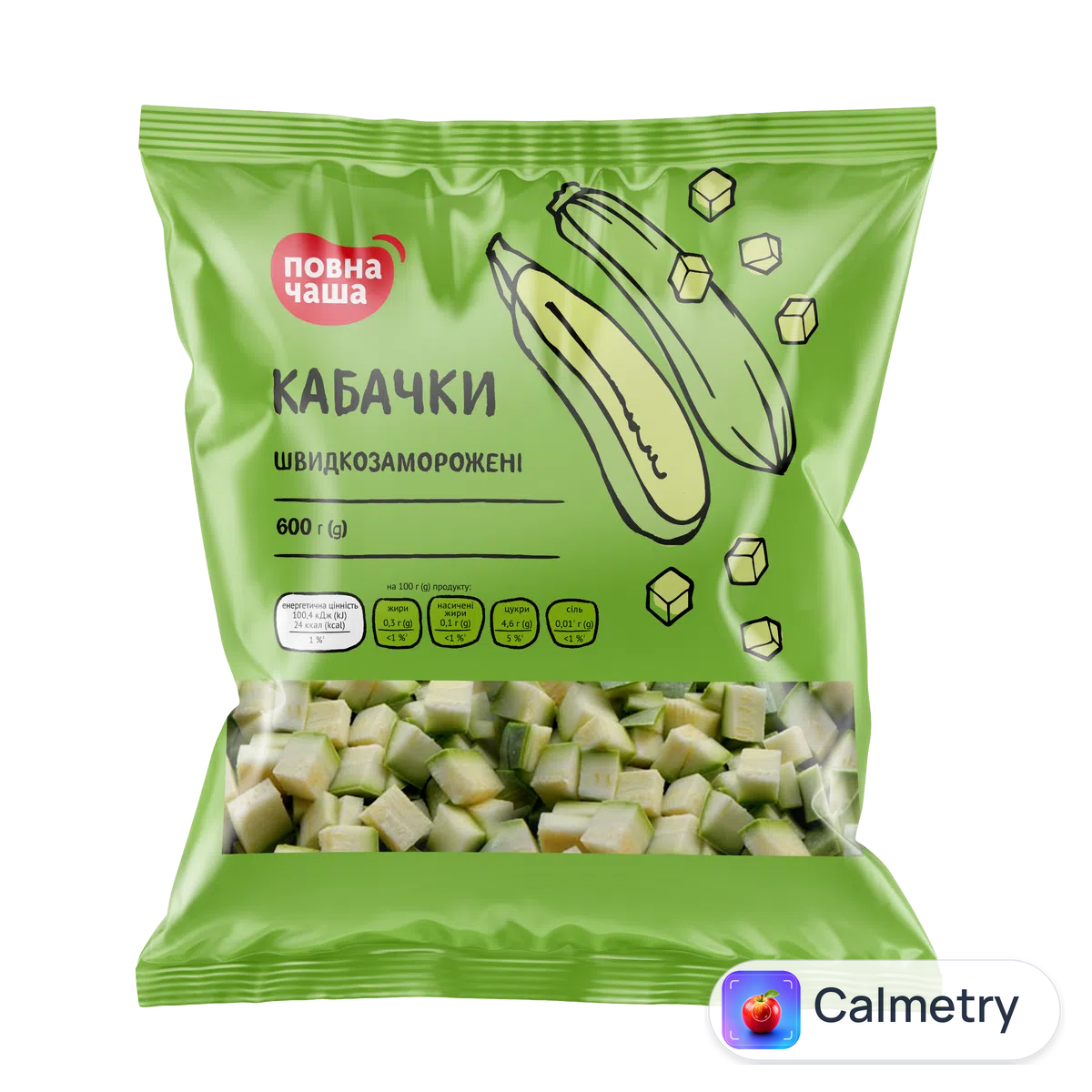 Кабачки «Повна Чаша»® кубиками 600г